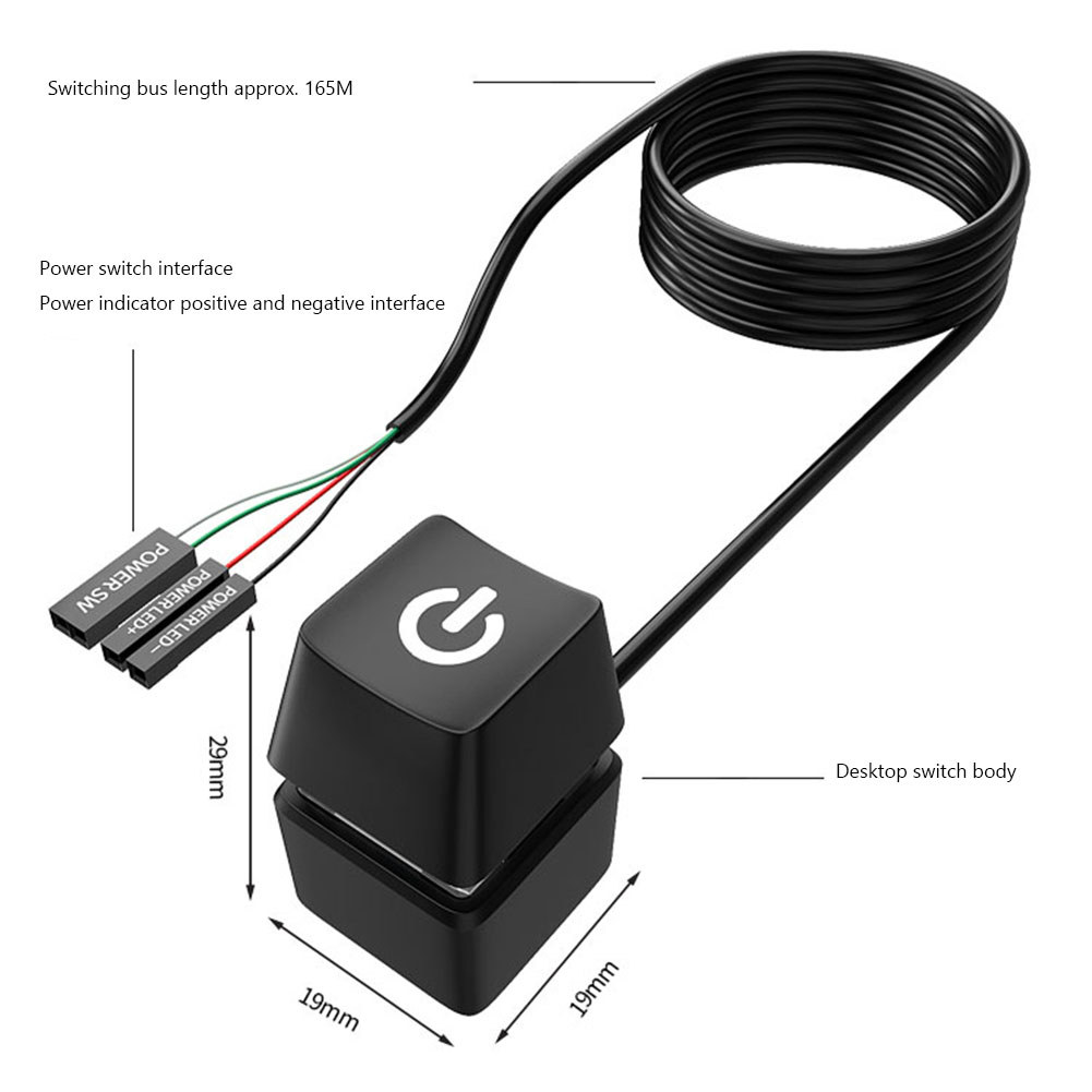 On Off Switch Button 1.65m/5m/10m Desktop Computer Power Switch ...