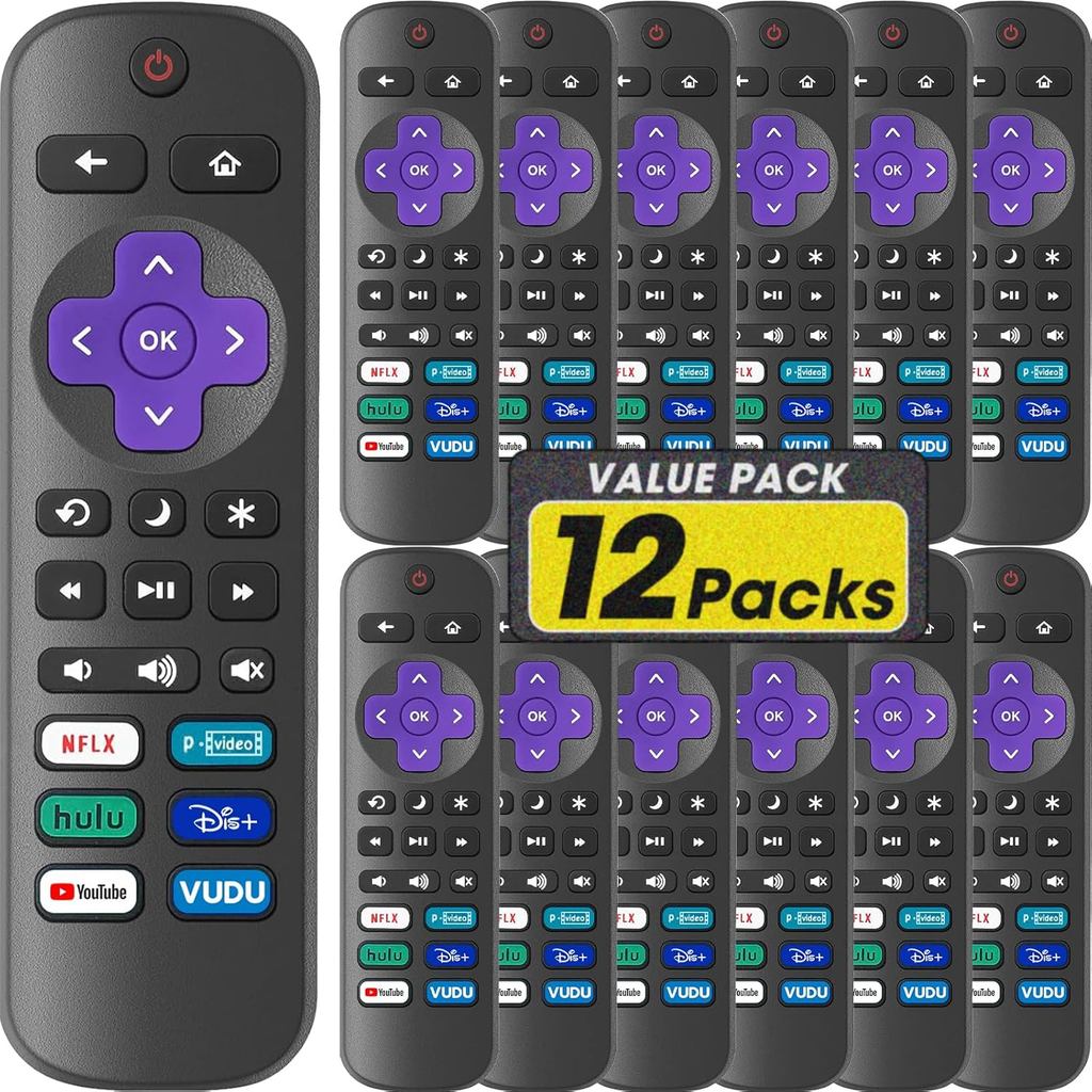 12 Pack Replacement Remote Control for Roku TV, Compatible with All TCL ...