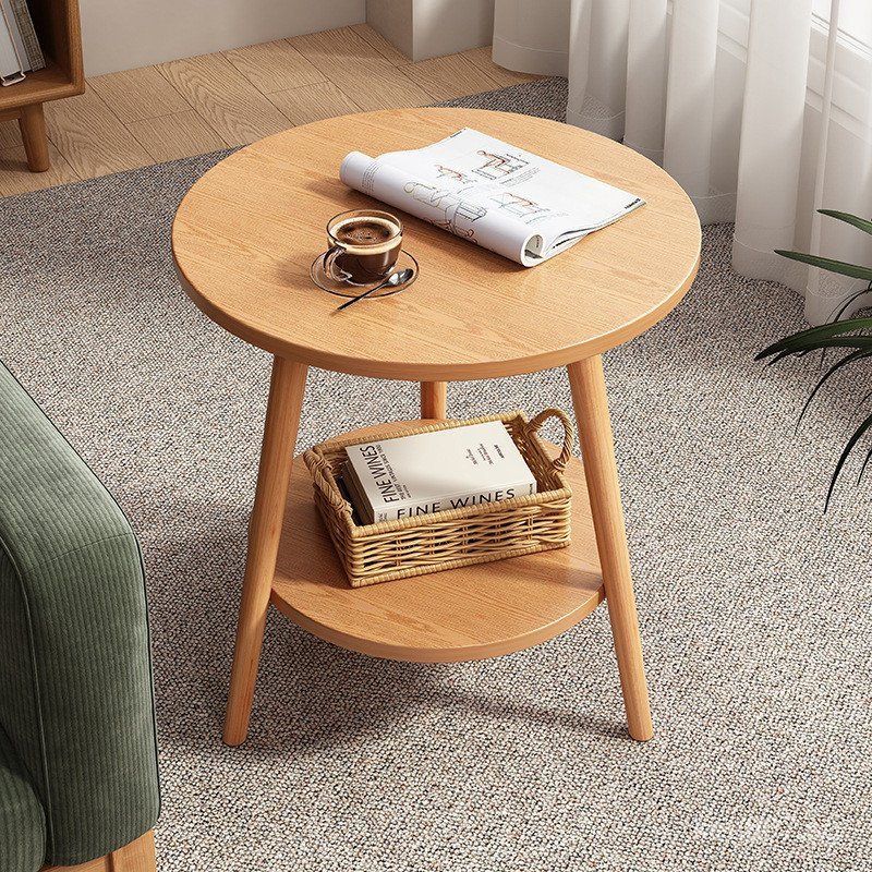 Small Round Table for Rental House, Bedside Table, Simple Bedside ...