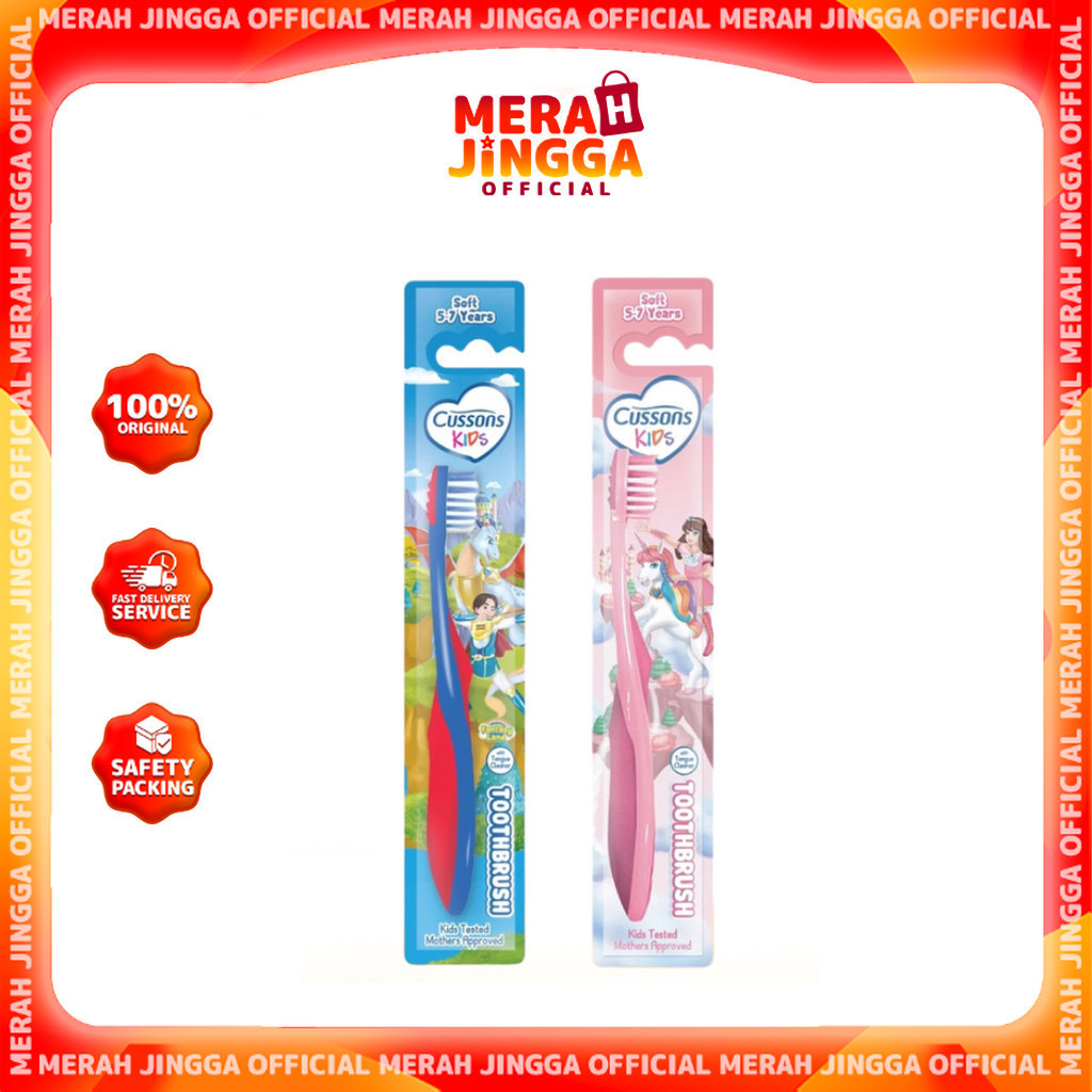 Cussons Kids Toothbrush - Sikat Gigi Anak 5-7 Tahun / Merah Jingga Official