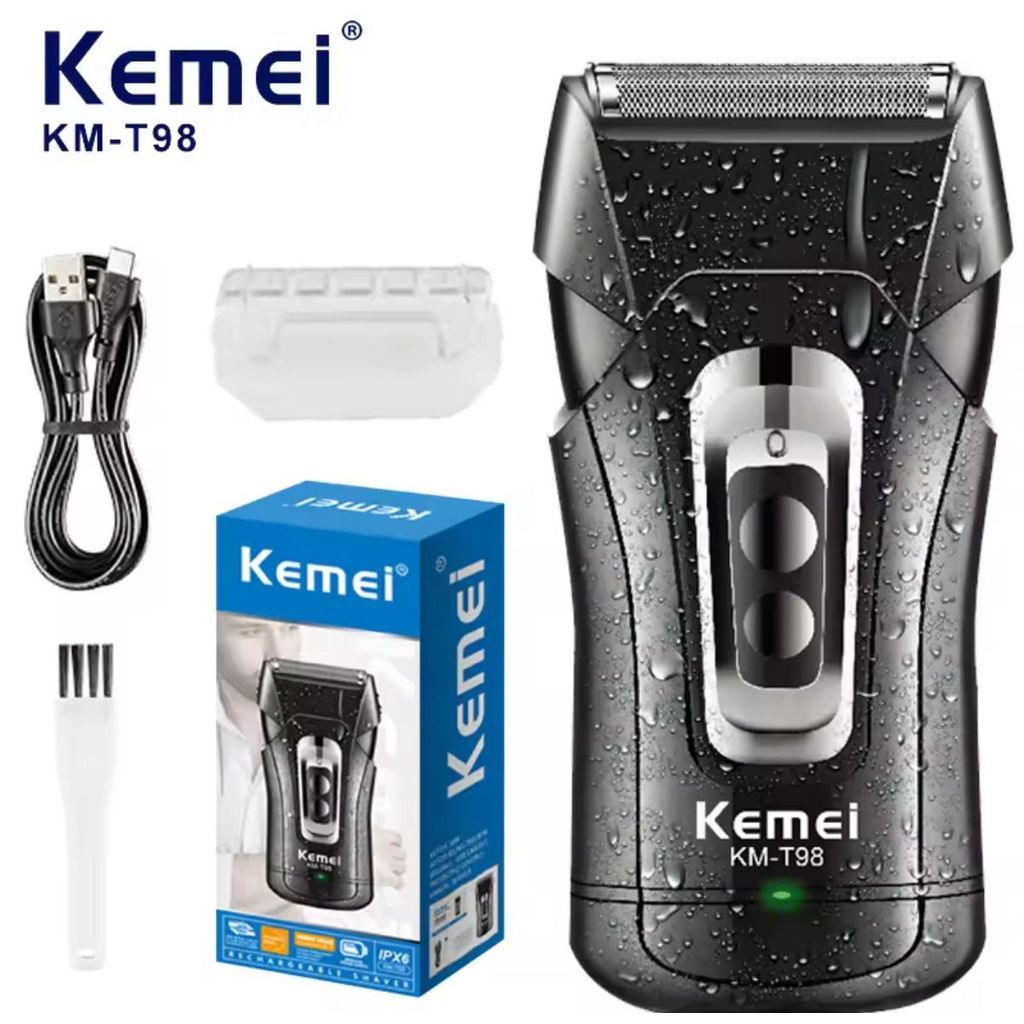 Kemei KM-T98 Electric Shaver Men Waterproof Cordless Rechargeable Beard ...