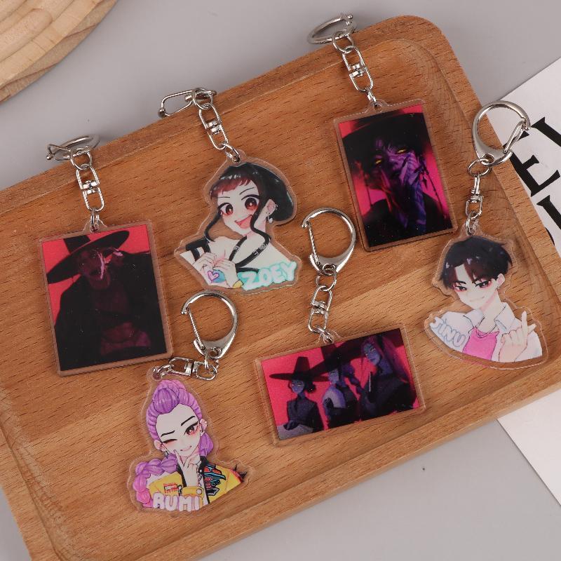 orange Kpop Demon Hunters Huntrix Saja Boys Keychains For Accessories ...