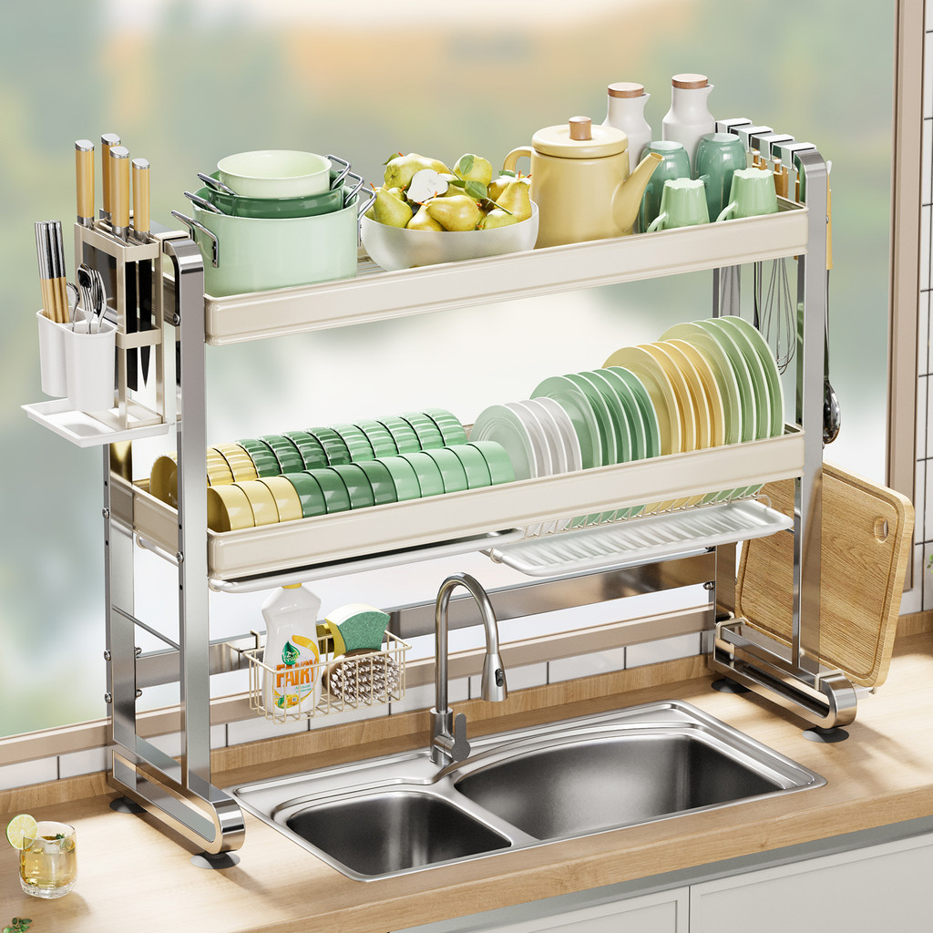 Multifunctional Draining Rack Stainless Steel Kitchen Sink Storage Rack ...