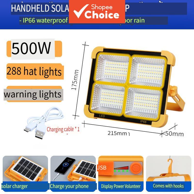 XPALACE 500W Portable Solar LED Light – Multi-Functional, Waterproof ...