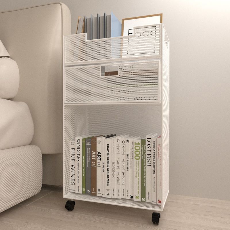 Removable wheeled bookshelf Floor shelf Under the desk Book storage ...