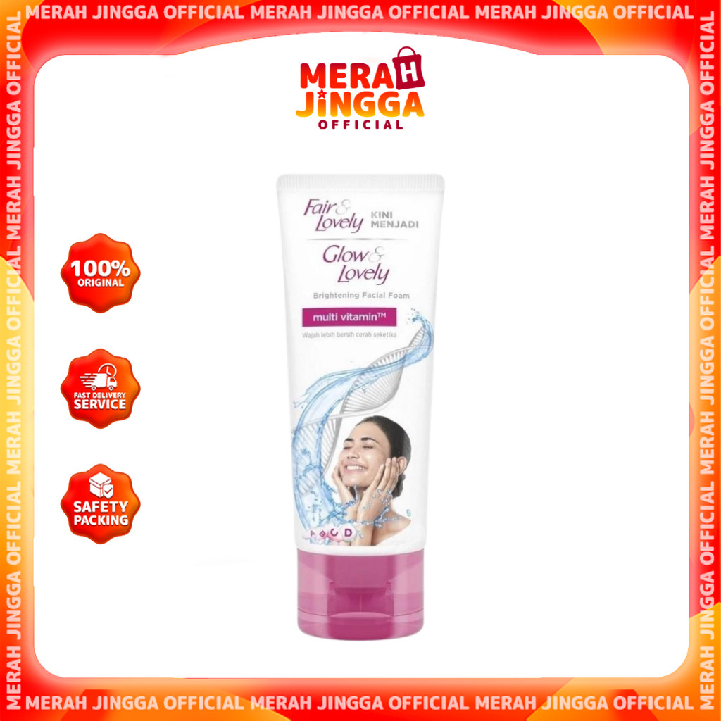 Glow & Lovely Facial Wash Multivitamin - Dermaglow Multivitamin Facial Foam / Merah Jingga Official