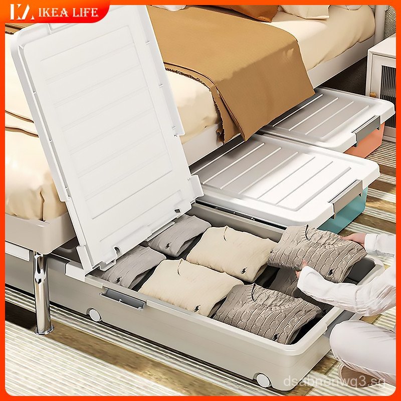 IKEA Under bed Storage Box with Wheels Large-Capacity Wardrob Quilt ...