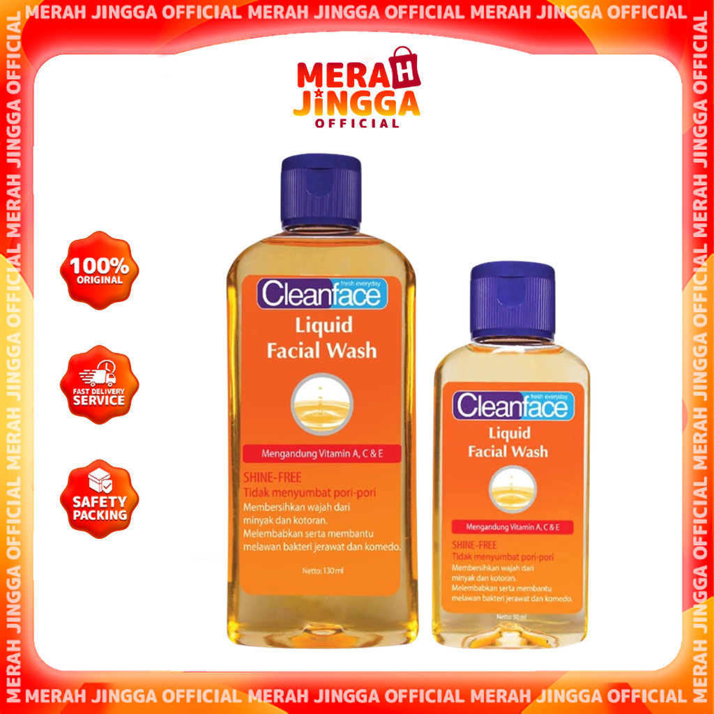 Cleanface Facial Wash 50ml - 130ml / Merah Jingga Official