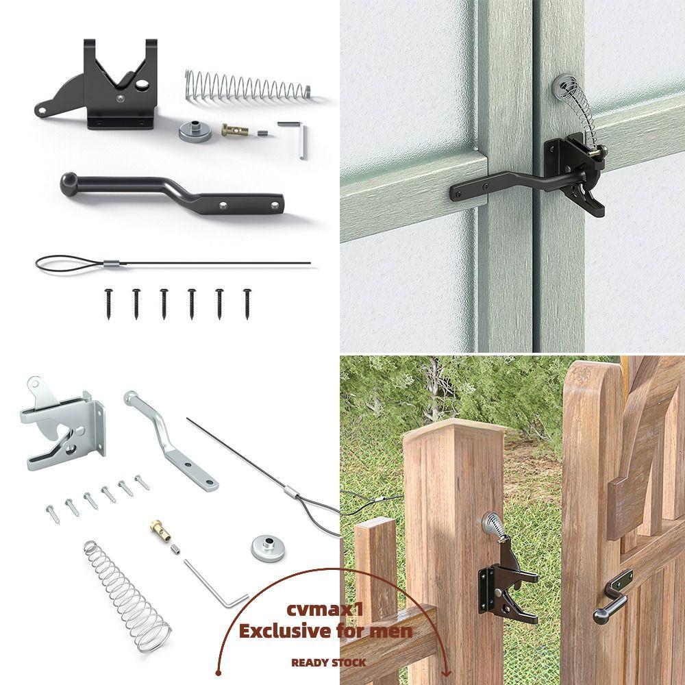 CYMX Self-Locking Gate Latch, Metal Heavy Duty Automatic Gravity Latch ...