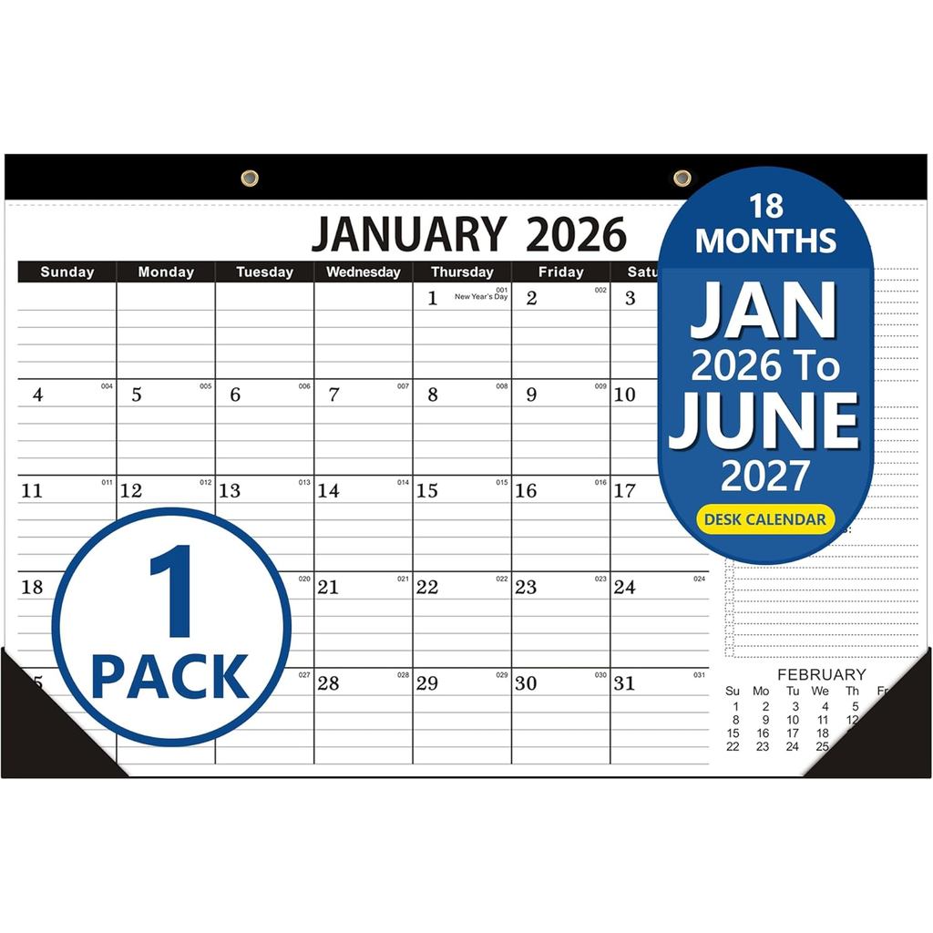 Desk Calendar 2026,2026 Desk Calendar,January 2026 to Jun…