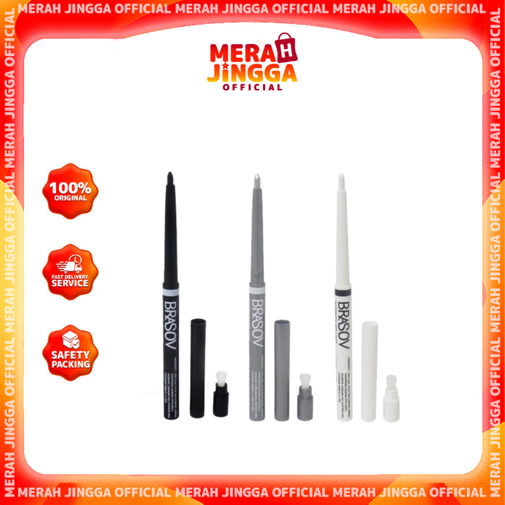 BRASOV Automatic Eye Liner Waterproof - Eyeliner Putar / Merah Jingga Official