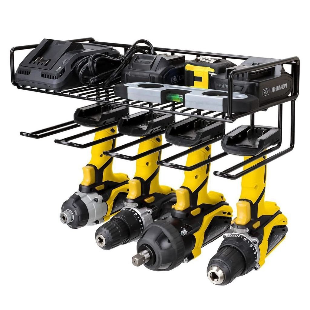 Wall-Mounted Heavy-Duty Electric Drill Storage Rack Handheld Organizer ...