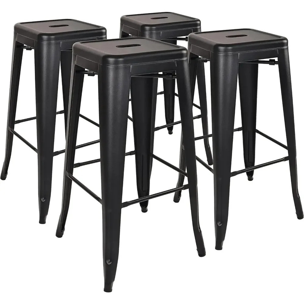30 Inches Metal Bar Stools High Backless Stools Indoor Outdoor ...