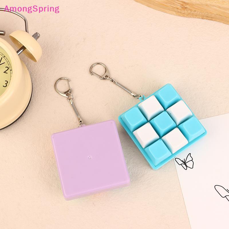 AmongSpring 9 Keys Square-Shaped Keyboard Keycaps Keychain Fidget Toy ...