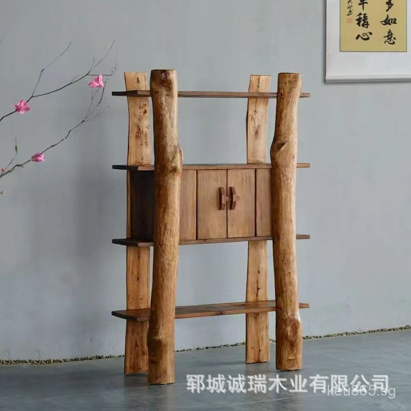 Multi-layer Solid Wood Vintage Display Rack Wine Storage Rack Bogu Rack ...
