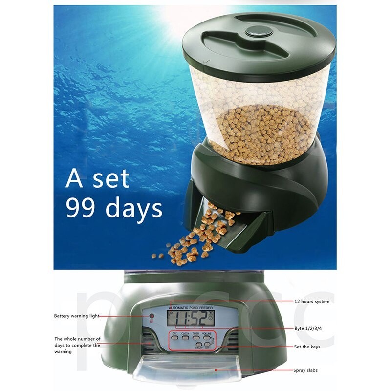 Automatic Pond Fish Feeder Timed Quantification Fish Food Dispenser ...