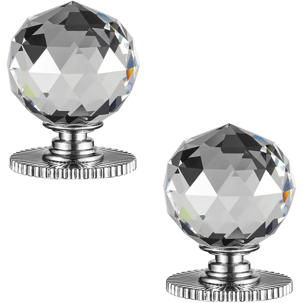 Crystal Self Stick Knobs Cabinet Knobs 1-3/5 Inch 40mm Diameter ...