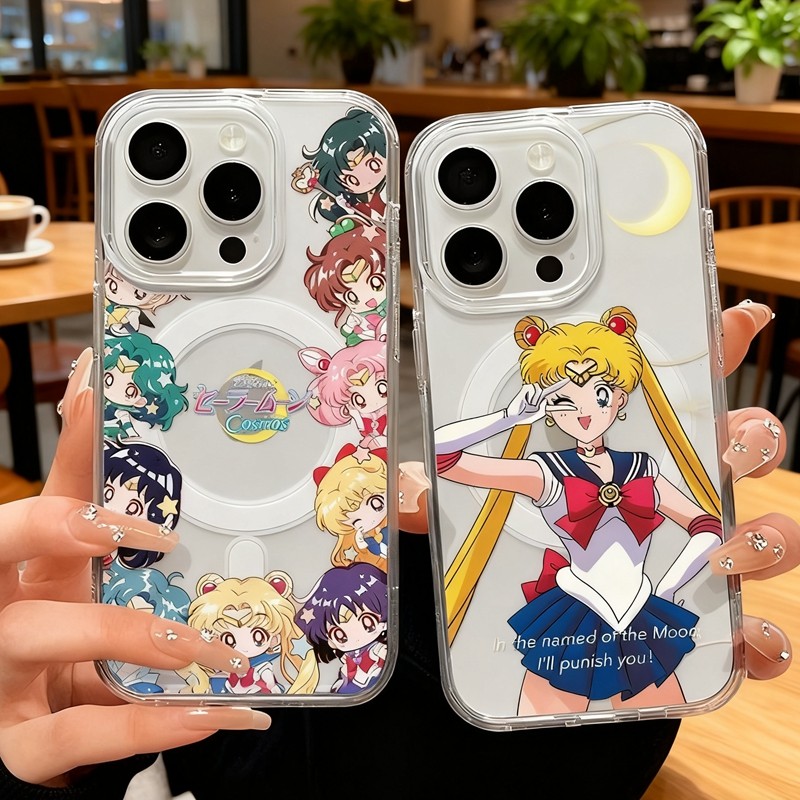 Sailor Moon Girls Magnetic Phone Case For iPhone 17 Pro Max Air 11 12 ...