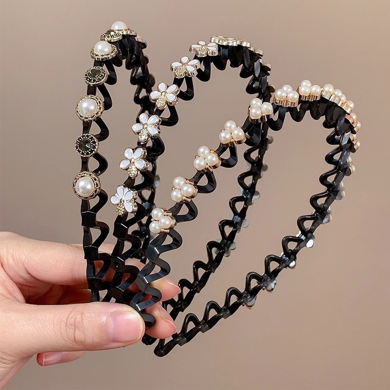 Bando Kepang Elastis Mutiara Bunga Diskon - Gambar 4