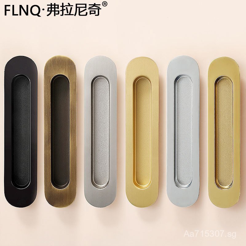 Cabinet Door Cabinet Embedded Drawer Hidden silver Handle Pull Handle ...