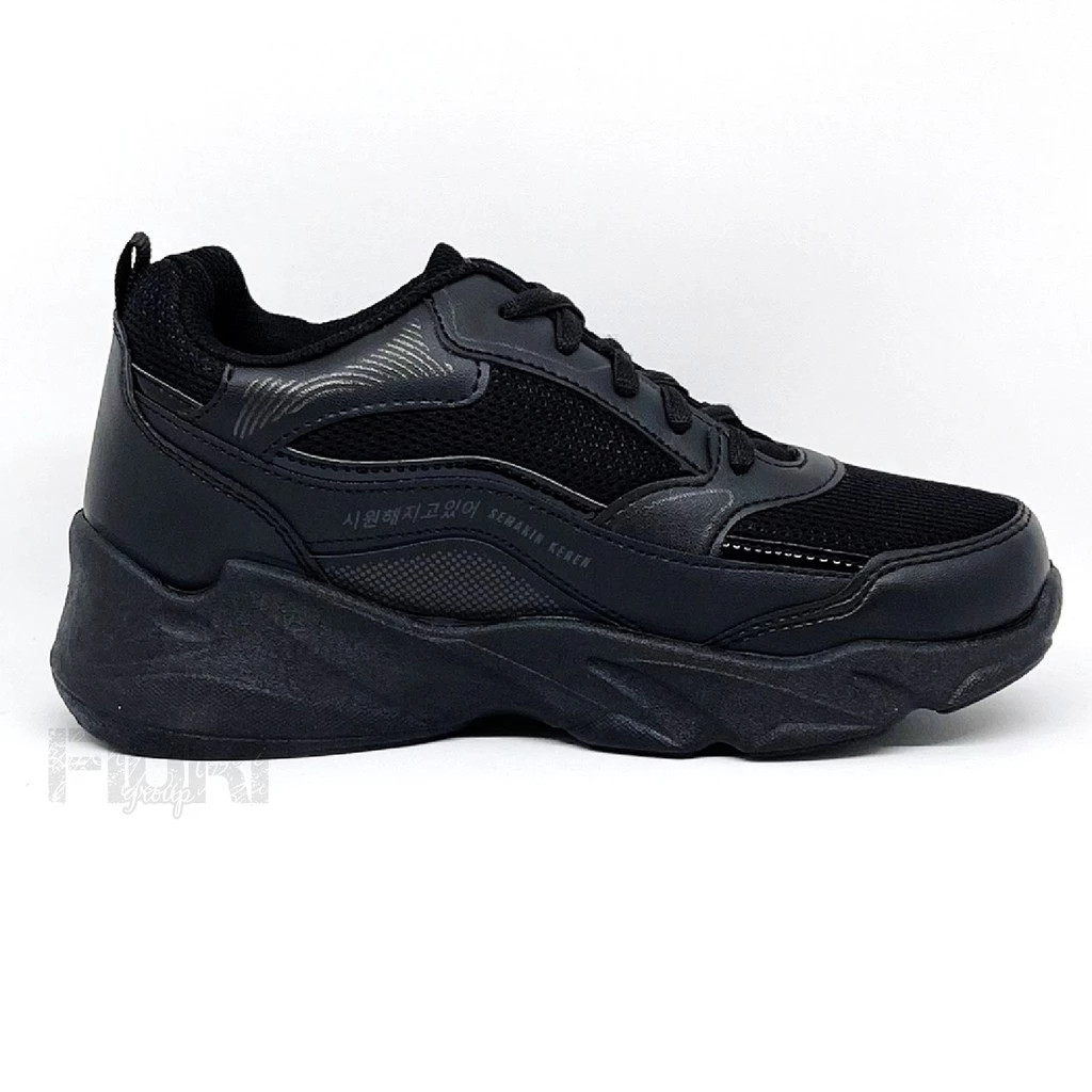 Pro Att - LIP 33-40 - Sepatu Sneakers Kets Sekolah Olahraga Anak SD SMP SMA Kuliah Kerja - Full Hitam - Gambar 2