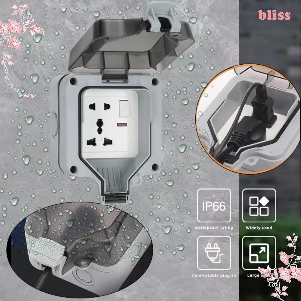 BLISS Wall Switch Socket, Waterproof Design UK Plug Electrical Outlet ...