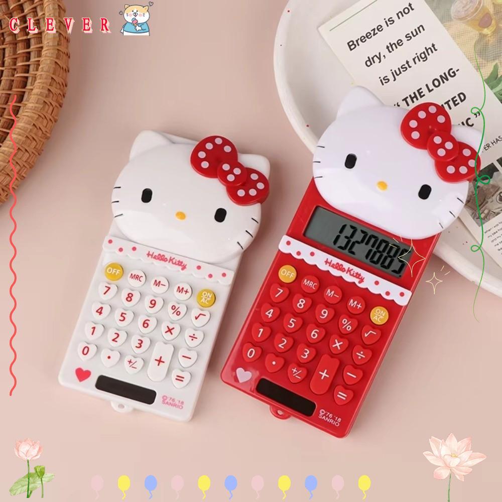 CLEVER Hello Kitty Calculator, Sanrio Push Cover Portable Calculator ...