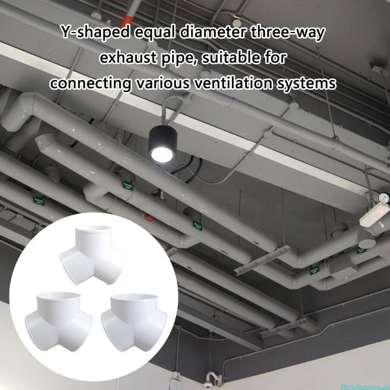 dingdongaa 3 Ways Splitters PVC Exhaust Fittings Air Ventilation ...