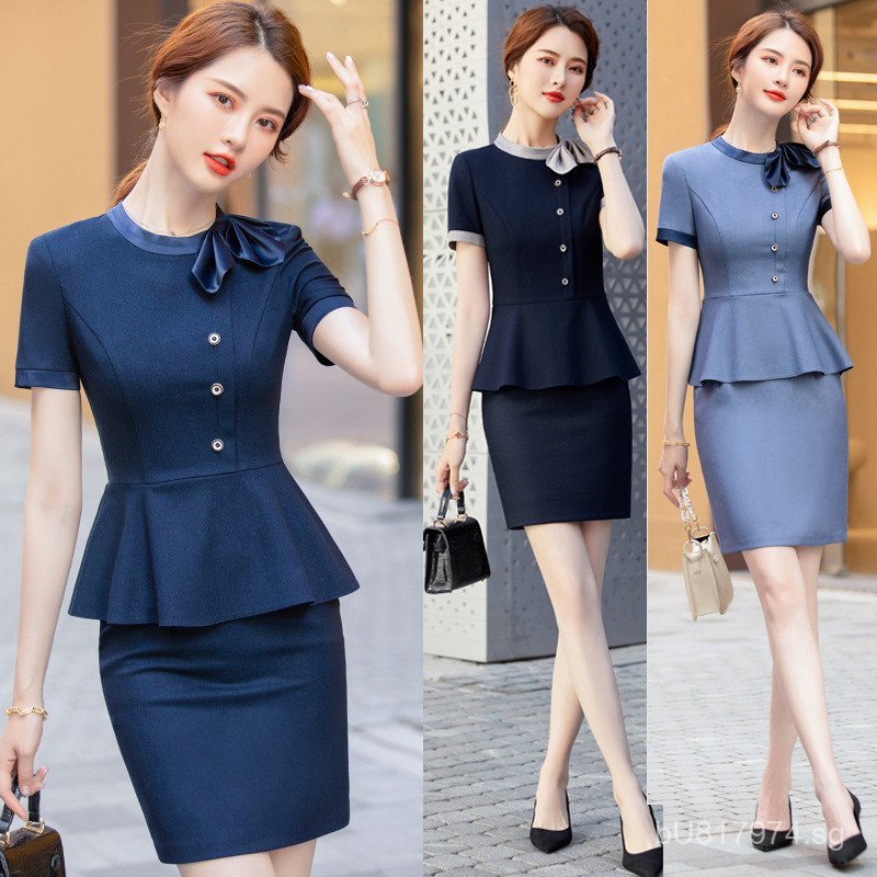 Beauty Salon Skirt Jewelry Store Front Desk Workwear Suit Summer Women ...