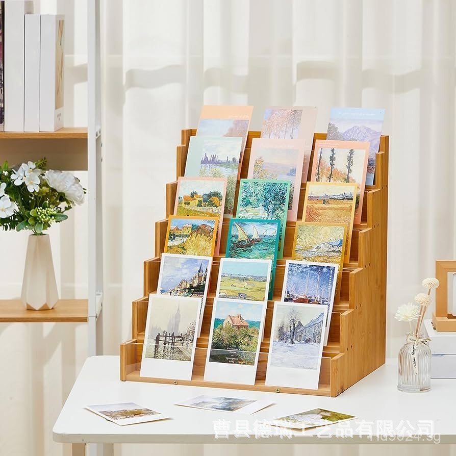 Display Rack Acrylic Wooden Storage Rack Sticker Photo Card Holder ...