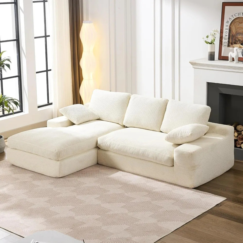 98.4" Cloud Modular Sectional Couch With Chaise,l-shaped Modern ...
