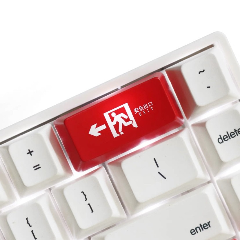 Safety Exit Keycap Personalized Translucent Keycap Red Black Satellite ...