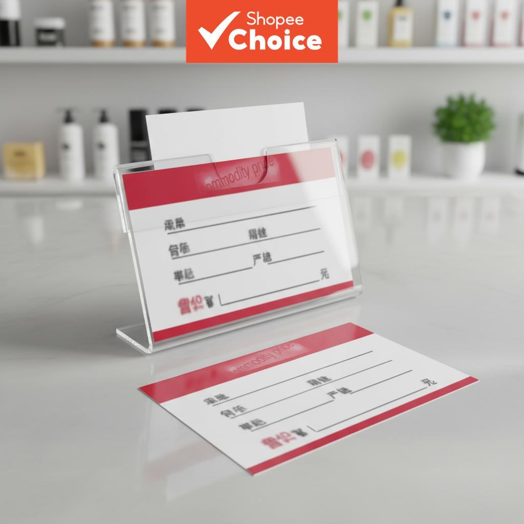 Acrylic Price Tag Holder Set - Name Card & Label Display Stand Plastic ...