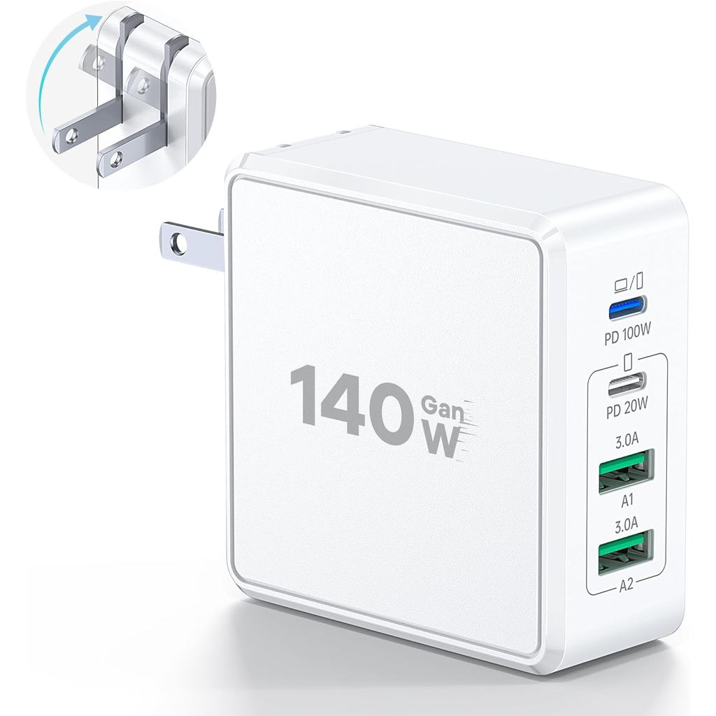 140W USB C Mac Book Pro Charger, 4-Port Type C 20W Fast Charger Block ...