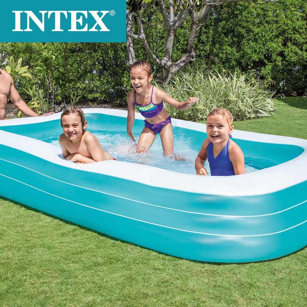 INTEX58484Inflatable Family Swimming Pool Children's Pool Rectangular ...