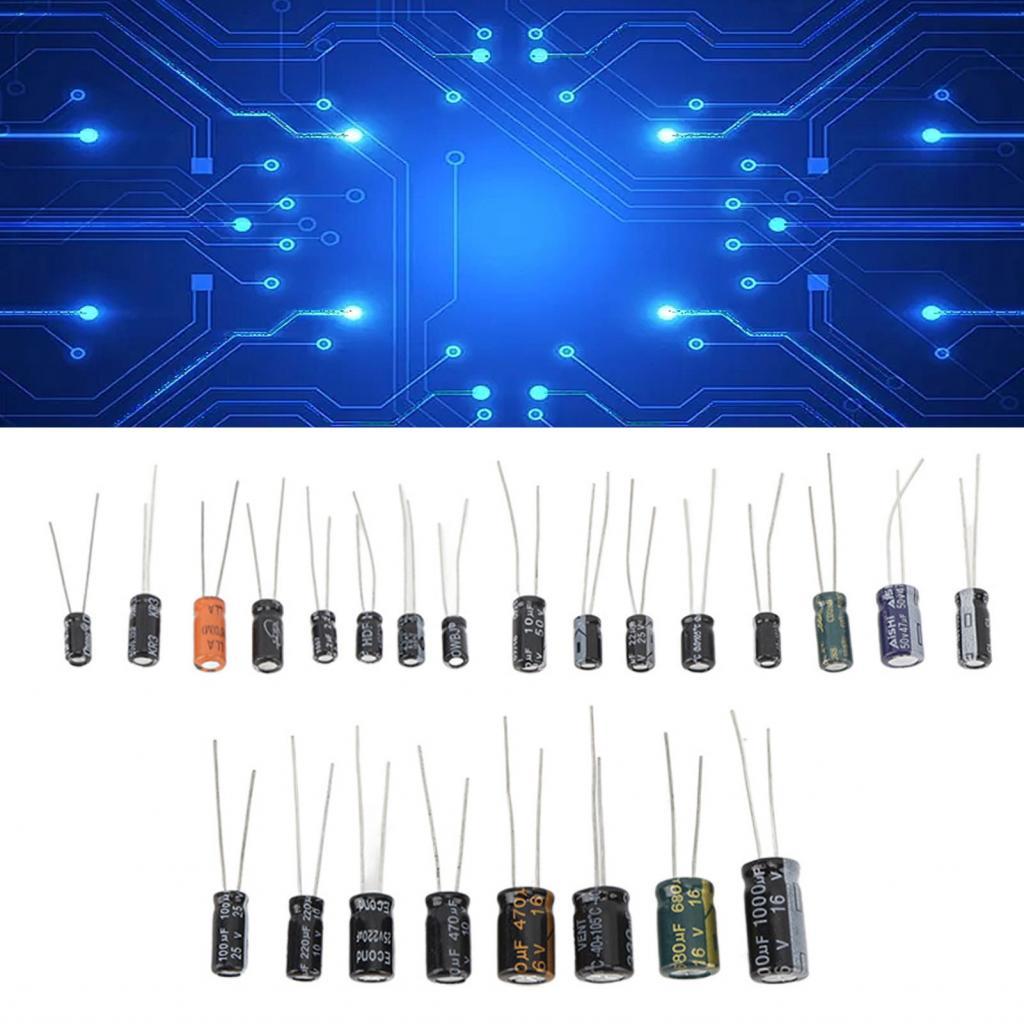 Electrolytic Capacitor Assortment Capacitors Set 0.1uF‑1000uF ±20% ...
