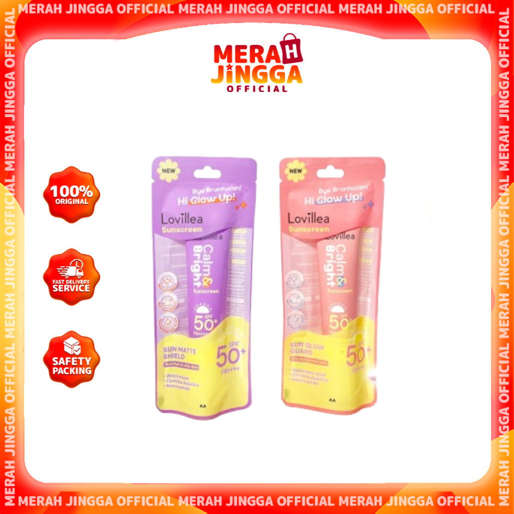 Lovillea Sunscreen Sun Glow Guard Lovillea Sunscreen Sun Matte Shield 30g / Merah Jingga Official