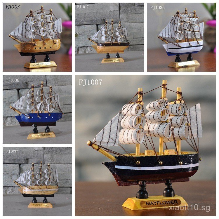 Mini Boat 10CM Ship Model Sailing Ship Model Home Decoration Gifts and ...
