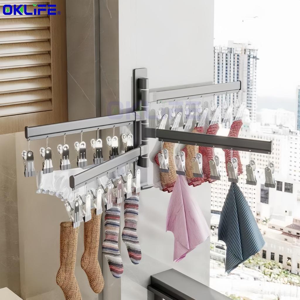 Portable Aluminum Multi-Clip Laundry Drying Hanger view 7