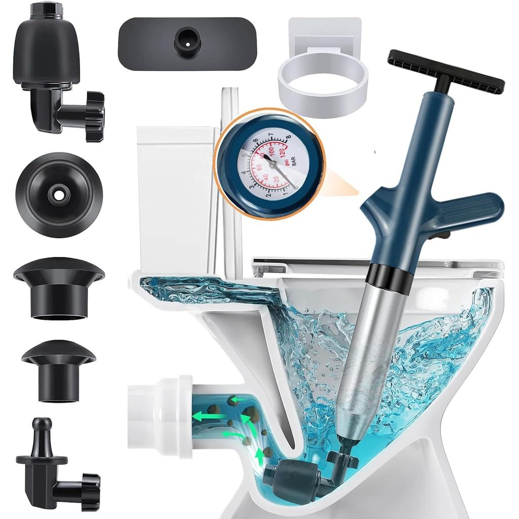 Heavy Duty Plunger High Pressure Air Drain Blaster - Toilet Plunger Sink Clog Remover Tool With G 1330545
