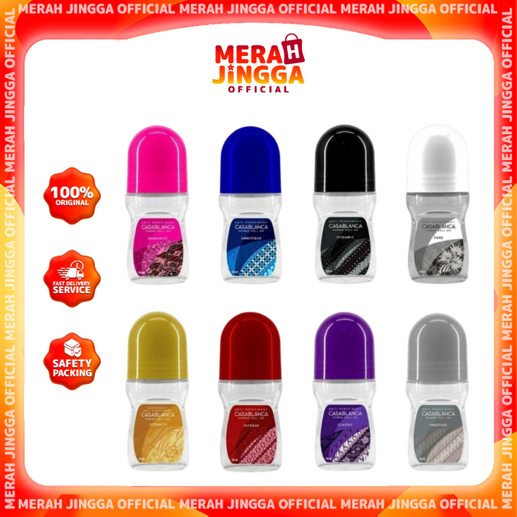 Casablanca Deodorant Roll On 50ml / Merah Jingga Official
