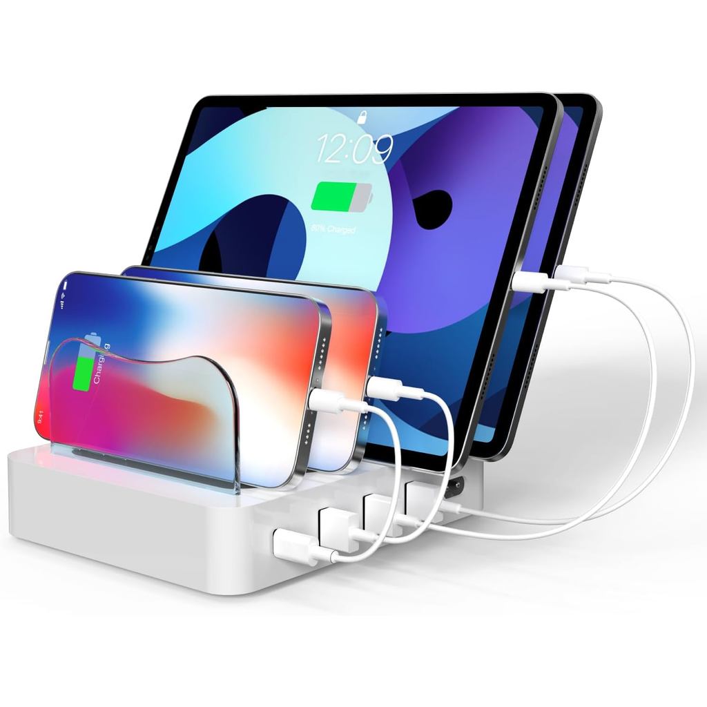 USB Charging Station - Charging Dock - 4-Port - Fast Charging Station ...