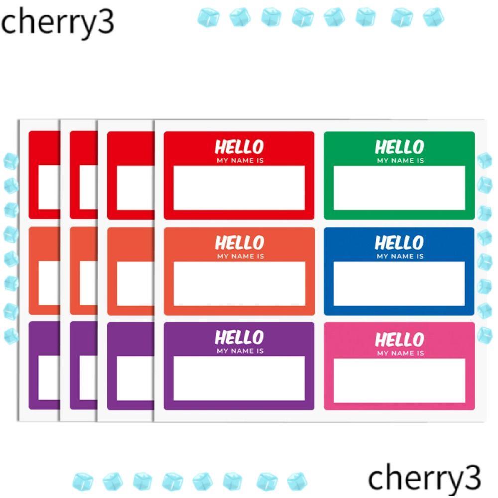 CHERRY Name Tags, Colorful Hello My Name is My Name is Stickers, 3.5