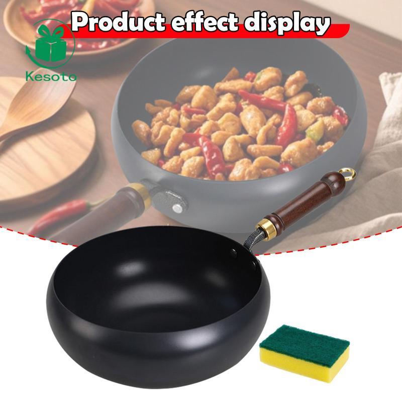 Kesoto 24 Cm Wok Pan, Wok Pan with Hanging Loop, Big Belly Cookware ...