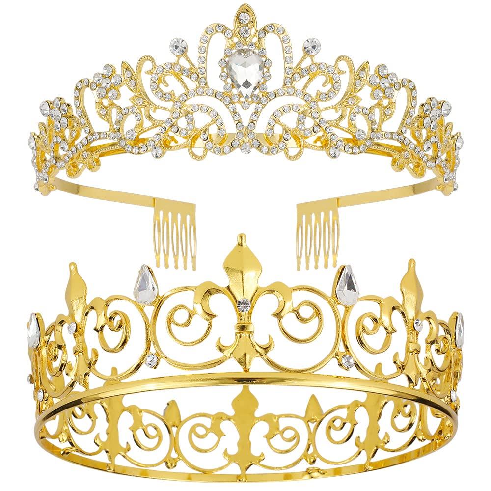 Aoprie King & Queen Artemis Tiara Y Corona Para Mujeres Y Ho | Envío gratis