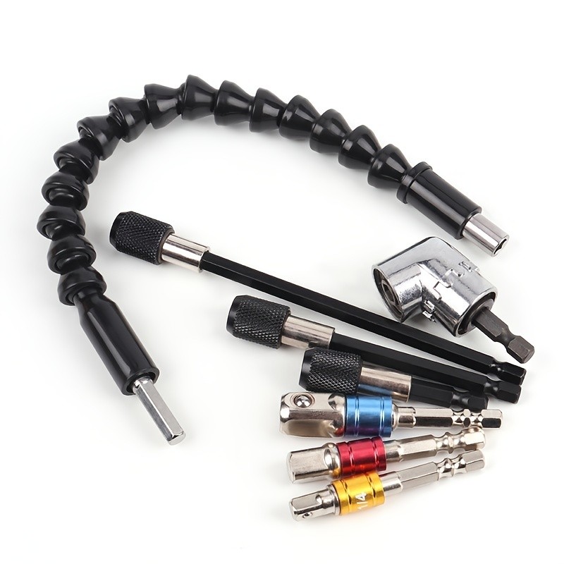 Flexible Drill Bit Extension Set with Socket Adapter 105 Right Angle ...