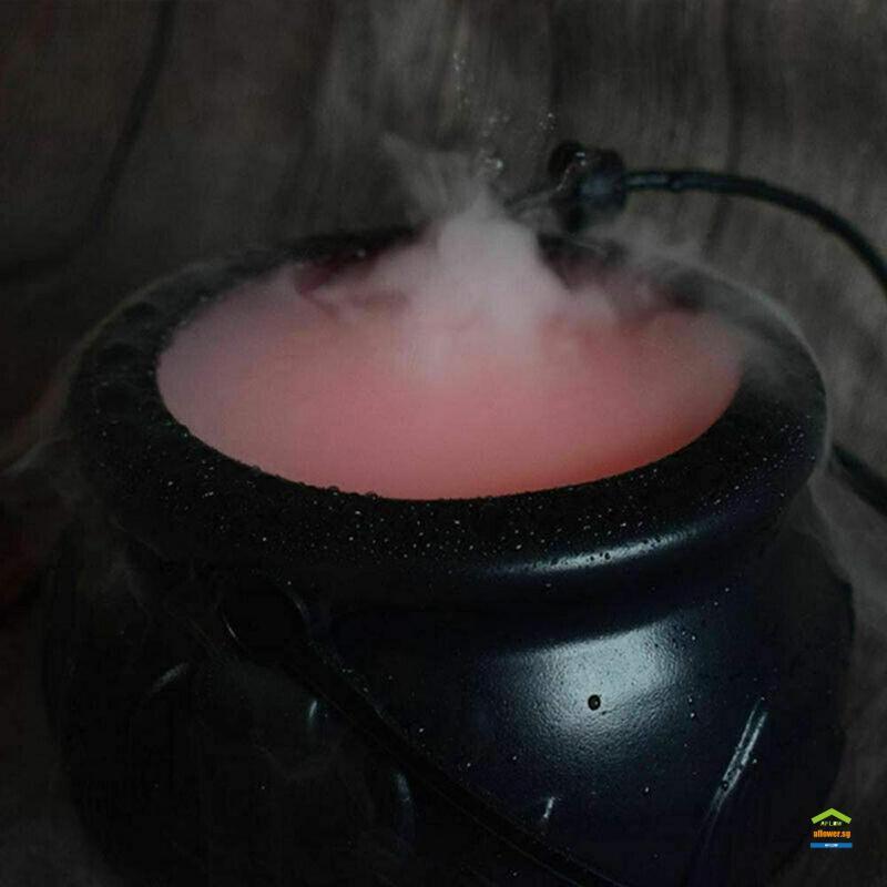 Halloween Witch Cauldron Pot and 12LEDs Color Changing Mist Maker Fog ...