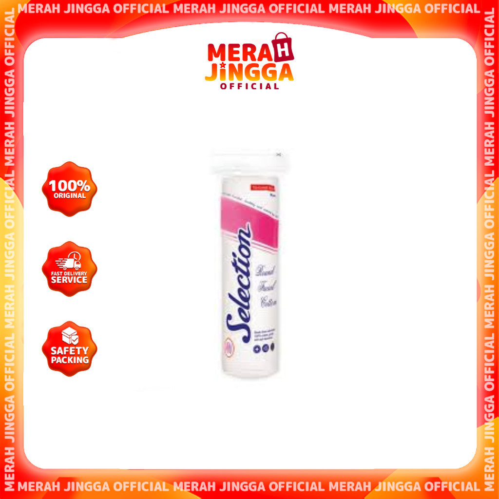 Selection Kapas Bulat Pembersih Wajah Facial Cotton 80 pcs / Merah Jingga Official