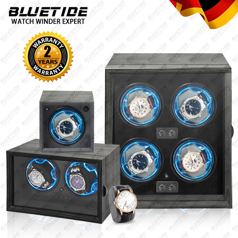 BLUETIDE Watch Winder Box Automatic 1/2/4 slot Wooden Automatic watch ...