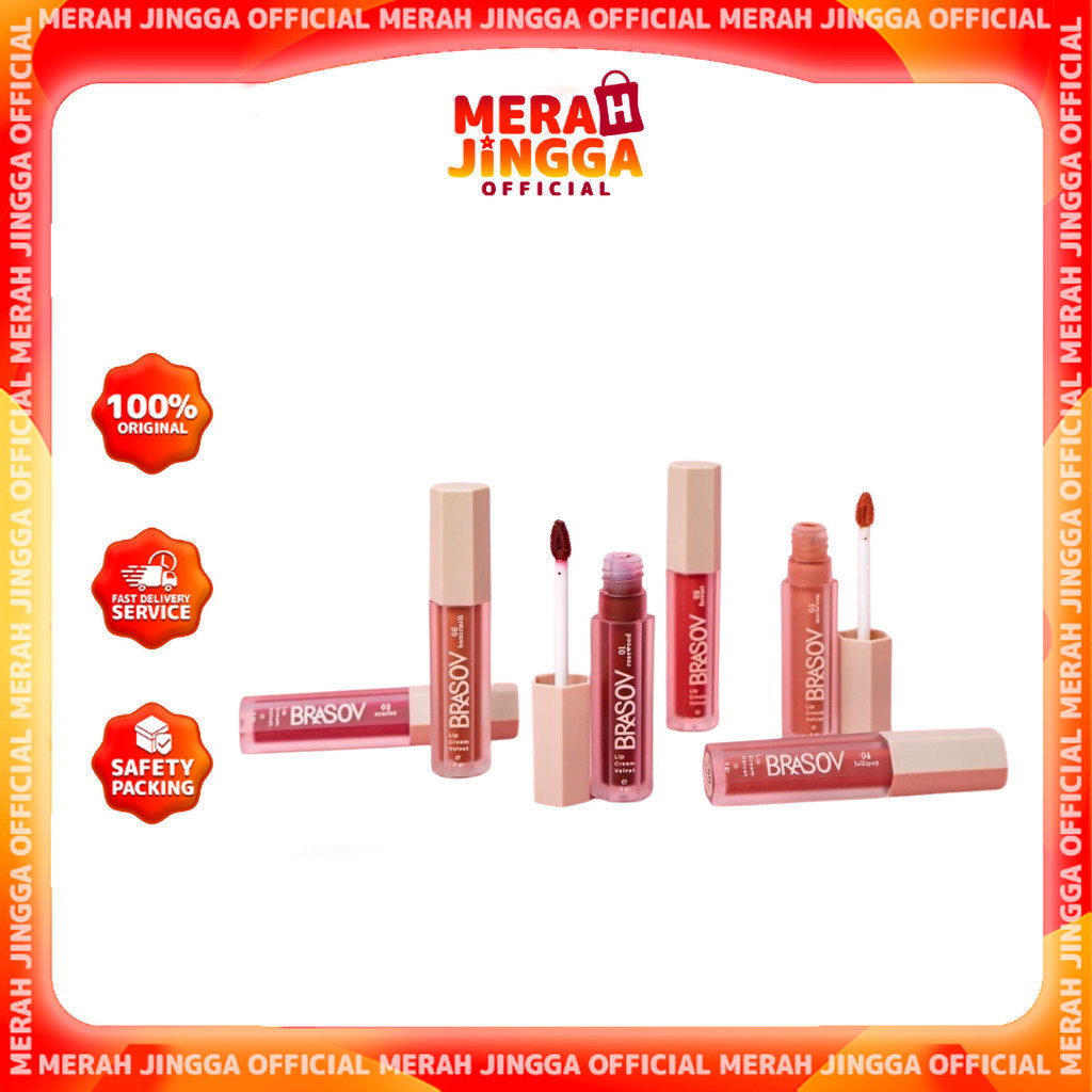 Brasov Lip Cream Velvet - Lip Cream / Merah Jingga Official